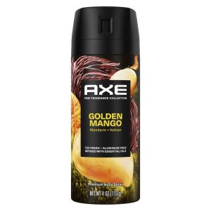Axe Fine Fragrance Collection Mens Deodorant Spray, Golden Mango Aluminum-Free, 4 oz