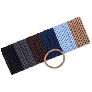 Scunci No-Damage Elastic Stretch Nylon Hairbands in Neutral Colors, Value Pack, 60ct