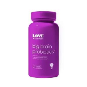 Love Wellness Nootropics Brain Support Supplement, Big Brain Probiotics  Brain Function, Focus, Cognitive Health, & Healthy Mood  Organic Reishi, Chaga, & Lions Mane Mushrooms  Vegan  30 Capsules