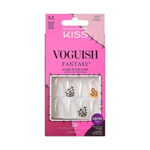 KISS Voguish Fantasy Halloween Nails, Black, Medium Length, Almond Shape, 'Devilish', 31 Ct."