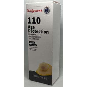 Walgreens Age Protection SPF 110 Oil Free Face Lotion Sunscreen 3.4oz EXP 02/25