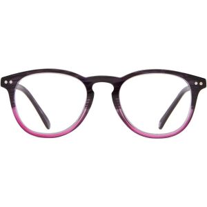 ICU Eyewear Cupertino Round Reading Glasses - Plum/Pink +3.00