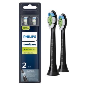 Philips Sonicare Diamondclean Replacement Toothbrush Heads, HX6062/95, Brushsync™ Technology, Black 2-pk