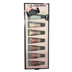 L.A. Colors Lips That Shine Lipgloss Set, Vanilla Scent, 7 piece Set