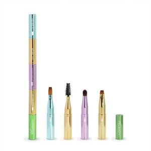 Plum Beauty 4-in-1, Stackable, Travel Makeup Brush Set, Multi
