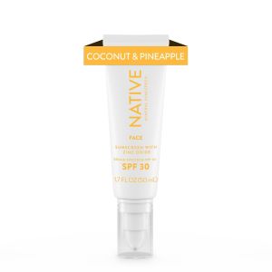 Native Coconut & Pineapple Mineral Sunscreen Face Lotion SPF 30, 1.7 oz