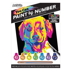 ArtSkills 8.5 x 11 Acrylic Puppy Paint by Number Art Kit for Unisex Kids and Adults