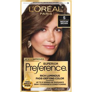 LOreal Paris Superior Preference Permanent Hair Color, 5 Medium Brown, 1 kit