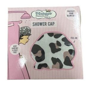 The Vintage Cosmetic Company Shower Cap, Leopard Print