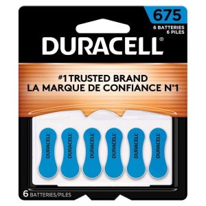 Duracell 00433 No. 675 Hearing Aid Battery, 6 Pack
