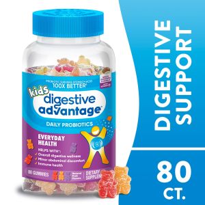 Digestive Advantage Kids Daily Probiotics, Gut Health For Kids, Natural Fruit Flavors, 80 Gummies