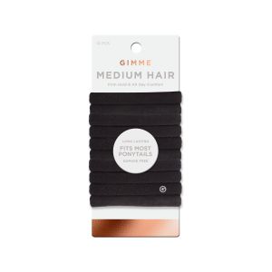 Gimme Beauty Medium Hair Bands Black 12ct