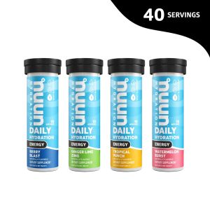 Nuun Energy: Electrolyte Drink Tablets 4-Pack (Mixed Flavors) Caffeine, B Vitamins, Ginseng"