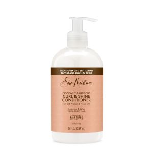 SheaMoisture Coconut and Hibiscus Curl and Shine Conditioner to Restore and Smooth Dry Hair for Thick, Curly Hair 13 oz"