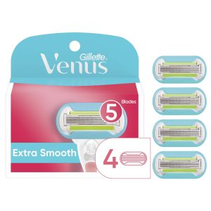 Venus Extra Smooth Womens Razor Blade Refills, 4 Count