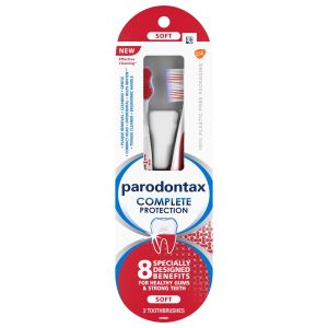 Parodontax Complete Protection Soft Toothbrush for Healthy Gums and Teeth, 2 Pack, for Adults"