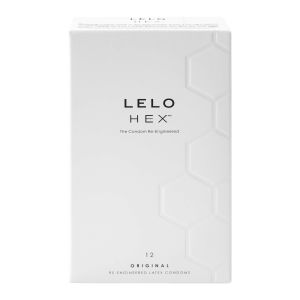 LELO HEX Original Ultra Thin Condoms for Men, 12 Pack, Latex with Hexagonal Structure