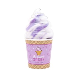 Luckies of London Ice Cream Socks | Novelty Socks For Women With Fun Print | Funky Cotton Womens Socks | Gifts For Women | 1 Size Funny Socks For Women | Ankle Fit Crazy Socks - Blueberry Ripple