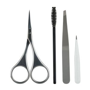 Japonesque Slant Tweezer, Point Tweezer, Scissors, & SpoolieBrow Kit5"