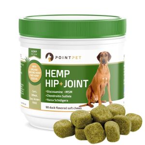 PointPet Green Advanced Hip and Joint Supplement for Dogs, Best Glucosamine Chondroitin, MSM, Omega 3-6, may Help with Mobility, Pain and Inflammation, 90 Soft Chews