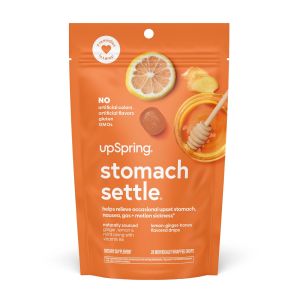 Upspring Stomach Settle Nausea Relief Drops, Lemon Ginger Honey, 28 Count"