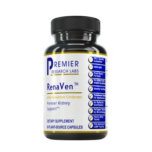 Premier Research Labs RenaVen - Premier Kidney Support - With Fermented Cordyceps - Kidney Health & Functions - Cranberry, Alfalfa, Hydrangea & Parsley - Vegan - 60 Plant-Source Capsules"