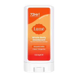 Lume Whole Body Women’s Deodorant - Mini Smooth Solid Stick - Aluminum Free - Clean Tangerine - .5 oz