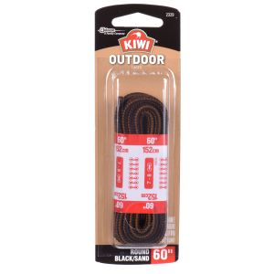 KIWI Outdoor Round Laces Black/Sandstone 60"" 2 pairs