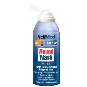 NeilMed NeilCleanse Sterile Saline WoundWash Spray, Cleanses Minor Wounds and Scrapes, 6 oz, 1 Count