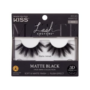 KISS Lash Couture Matte Black Faux Mink, Matte Velvet, False Eyelashes