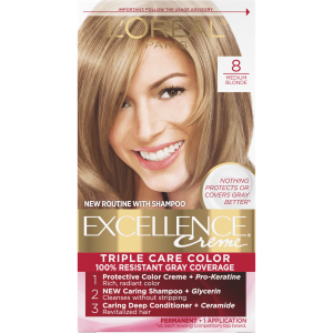 LOreal Paris Excellence Creme Permanent Hair Color, 8 Medium Blonde, 1 kit