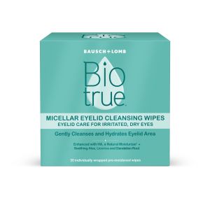 Biotrue Micellar Eyelid Cleansing Wipes, Fragrance Free, Soothing, Naturally Inspired, Pack of 30