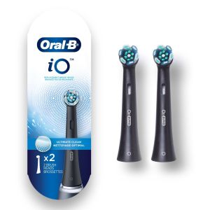 Oral-B iO Ultimate Clean Replacement Toothbrush Heads for Electric Toothbrush, Black, 2 Count"