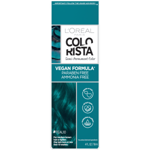 LOreal Paris Colorista Semi-Permanent Hair Color for Brunettes, Teal, 1 Kit