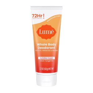 Lume Whole Body Womens Deodorant - Invisible Cream - Aluminum Free - Clean Tangerine - 2.2oz Tube