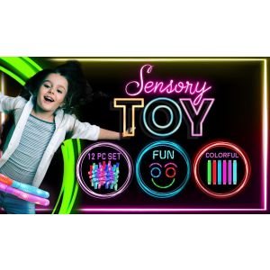 Yoyo World Krunch Pop Glow Tubes, Light up Glow Sticks - 12 Piece Set