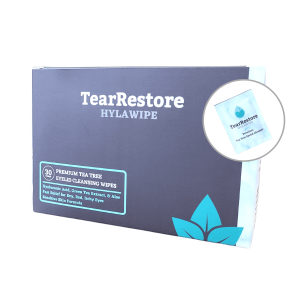 TearRestore HylaWipe Eyelid Wipes for Dry, Red, Itchy Eyes. Hypoallergenic Natural Tea Tree Cleanser, 30 Count"