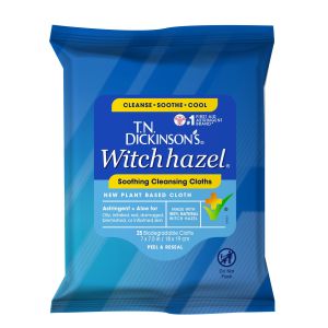 T.N. Dickinson's Witch Hazel Cleansing Cloths for Multi-Use Cleaning, 100% Natural, 25 Ct"