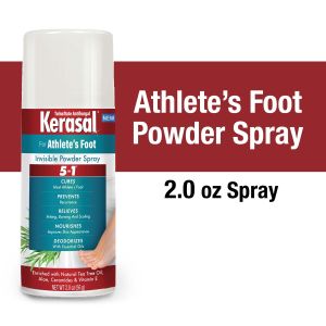 Kerasal 5-in-1 Athletes Foot Invisible Powder Spray, Athletes Foot Spray, 2 oz