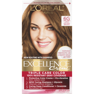 L'Oreal Paris Excellence Creme Permanent Hair Color, 6G Light Golden Brown"