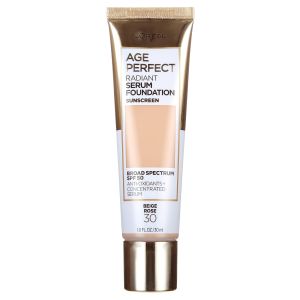 LOreal Paris Age Perfect Radiant Serum Foundation with SPF 50, Beige Rose, 1 fl. oz.