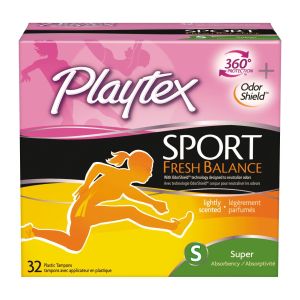 Playtex Sport Fresh Balance Plastic Tampons, Scented, Super, 32 Ct