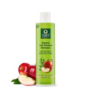 Organic Harvest Anti Dandruff Shampoo with Tea Tree and Apple Cider Vinegar for Women & Men | For All Type Hair | Free from Chemicals, Mineral Oils, Alcohol â€“ 250ml