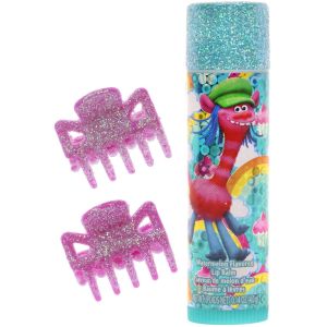 Trolls Lip Balm with Glitter Hair Clips