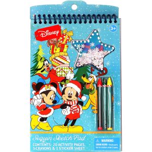 Disney Mickey and Minnie Sequin Sketch Pad, 20 Activity Page Coloring Book