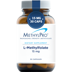 MethylPro 15mg L-Methylfolate - Professional Strength Active Methylfolate, 5-MTHF Supplement for Mood Support & Brain Health - Non-GMO + Gluten-Free with No Fillers (30 Capsules)"