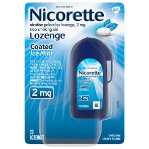 Nicorette Nicotine Lozenges, Stop Smoking Aids, 2 mg, Mint, 20 Count