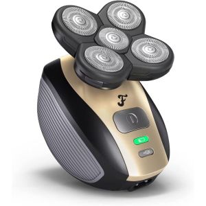 Freebird The FlexSeries Electric Head Hair Shaver - Ultimate Mens Cordless Rechargeable Wet/Dry Skull & Bald Head Waterproof Razor with Rotary Blades, Clippers, Nose Trimmer, Brush, Massager