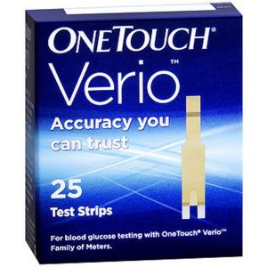 OneTouch Verio Blood Glucose Test Strips, 25 Count"
