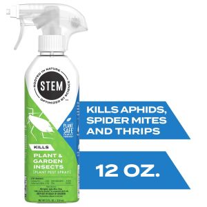 STEM Plant Pest Spray, Kills Plant & Garden Insects: water based, plant-based active ingredient bug spray, botanical insecticide for indoor and outdoor use; 12 oz, 1 pc